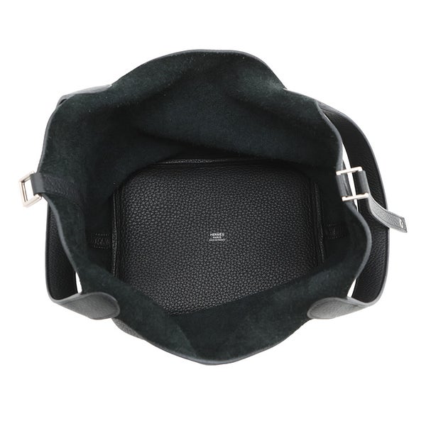 エルメス ハンドバッグ ピコタンロックMM ブラック/シルバー金具 トリヨンクレマンス A刻印 黒