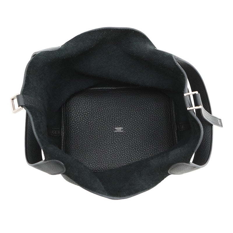 エルメス ハンドバッグ ピコタンロックMM ブラック/シルバー金具 トリヨンクレマンス A刻印 黒