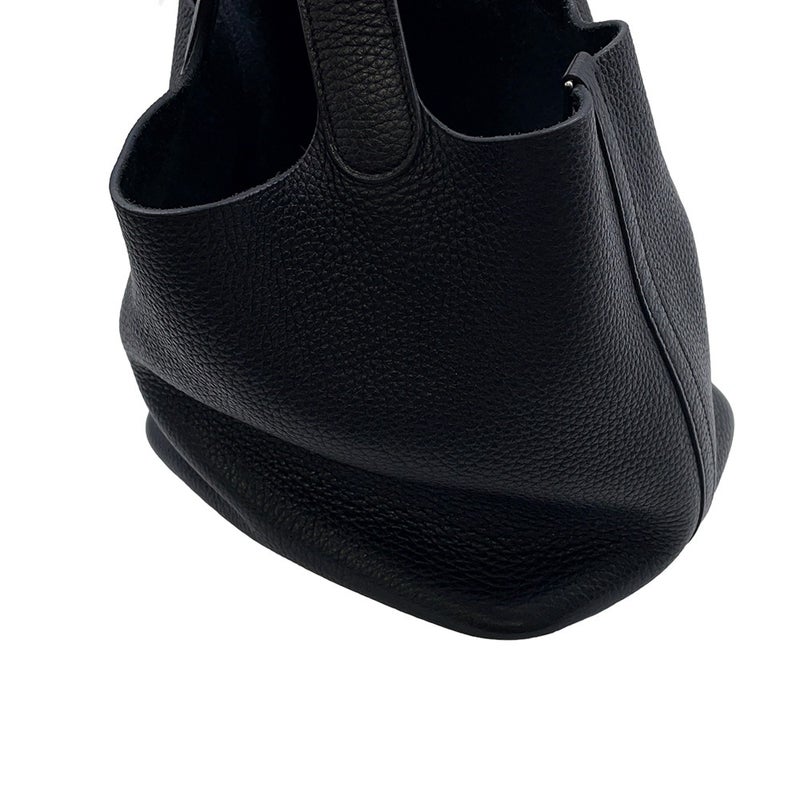 エルメス ハンドバッグ ピコタンロックMM ブラック/シルバー金具 トリヨンクレマンス A刻印 黒