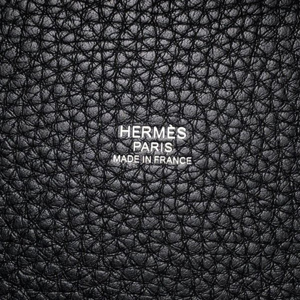 エルメス ハンドバッグ ピコタンロックMM ブラック/シルバー金具 トリヨンクレマンス A刻印 黒