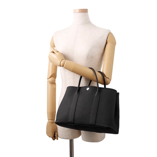 エルメス トートバッグ ガーデンパーティTPM ブラック/シルバー金具 ネゴンダ K刻印 黒