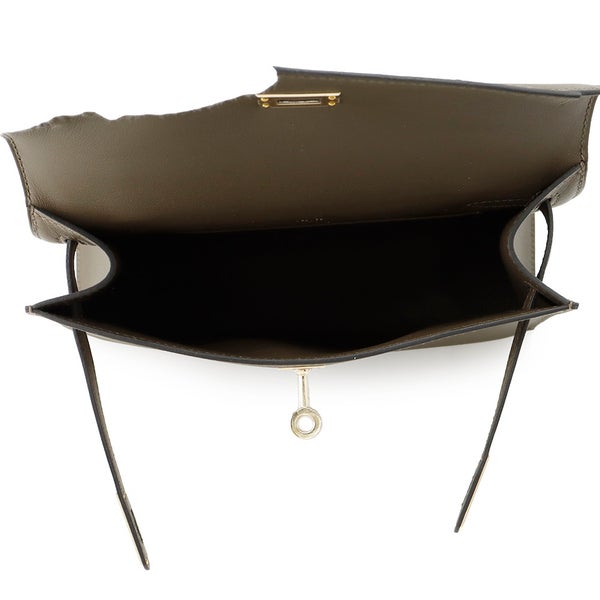 エルメス ハンドバッグ ポシェットケリー ヴェールロデン/シャンパンゴールド金具 スイフト G刻印