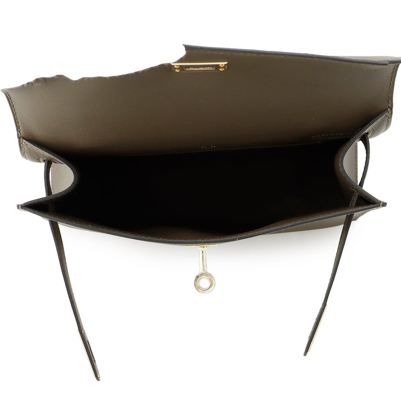 エルメス ハンドバッグ ポシェットケリー ヴェールロデン/シャンパンゴールド金具 スイフト G刻印