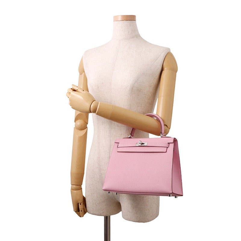 エルメス ハンドバッグ ケリー25 外縫い モーヴシルベストル/シルバー金具 エプソン K刻印 ２wayショルダー