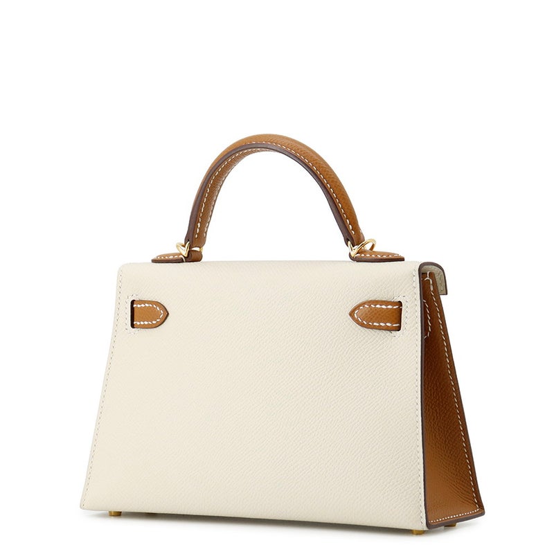 エルメス ミニケリー2 外縫い クレ/ゴールド/ゴールド金具 エプソン K刻印 ２wayショルダー SPO