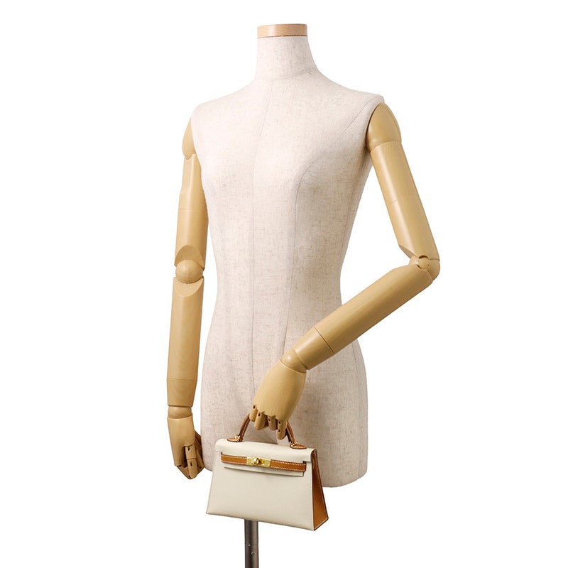 エルメス ミニケリー2 外縫い クレ/ゴールド/ゴールド金具 エプソン K刻印 ２wayショルダー SPO