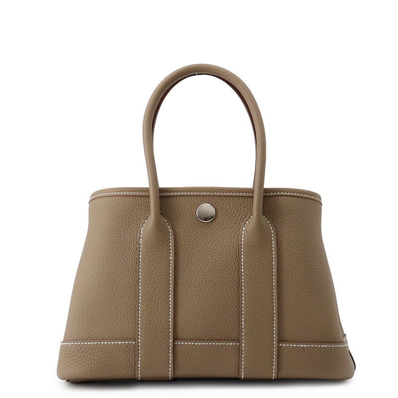 エルメス トートバッグ ネオ・ガーデン 23 ガーデンパーティ エトゥープ/シルバー金具 トゴ K刻印