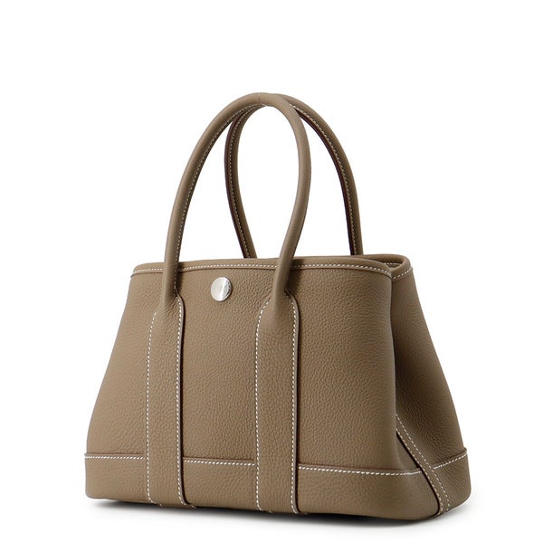 エルメス トートバッグ ネオ・ガーデン 23 ガーデンパーティ エトゥープ/シルバー金具 トゴ K刻印