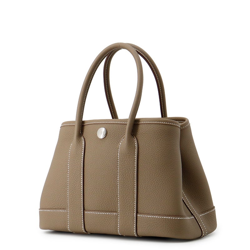 エルメス トートバッグ ネオ・ガーデン 23 ガーデンパーティ エトゥープ/シルバー金具 トゴ K刻印