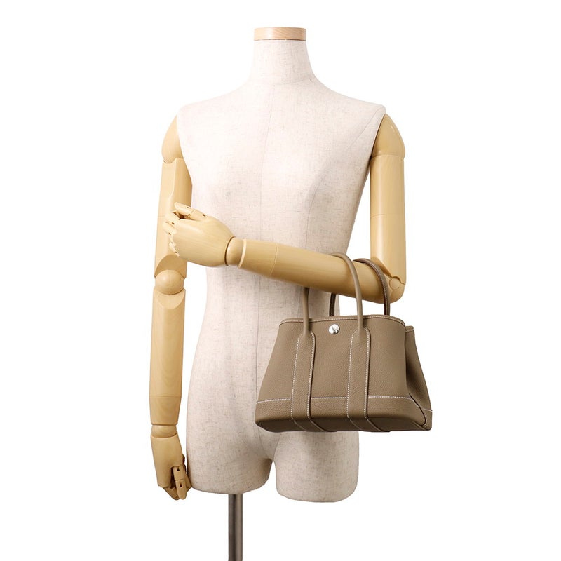 エルメス トートバッグ ネオ・ガーデン 23 ガーデンパーティ エトゥープ/シルバー金具 トゴ K刻印