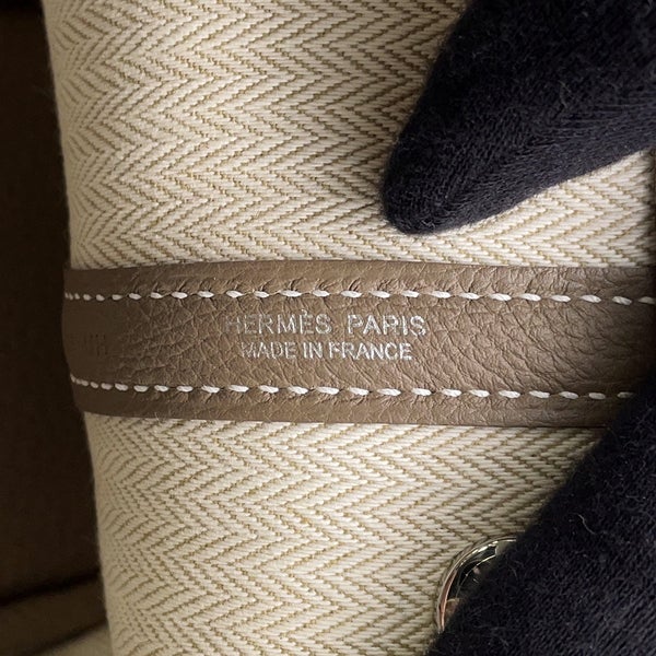 エルメス トートバッグ ネオ・ガーデン 23 ガーデンパーティ エトゥープ/シルバー金具 トゴ K刻印