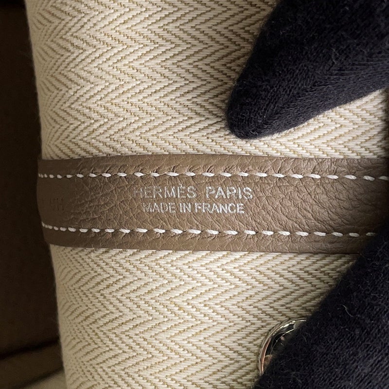 エルメス トートバッグ ネオ・ガーデン 23 ガーデンパーティ エトゥープ/シルバー金具 トゴ K刻印