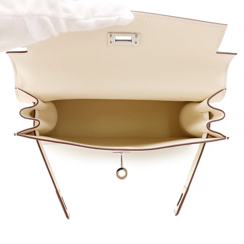 エルメス ショルダーバッグ ケリーダンス2  ナタ/シルバー金具 スイフト B刻印 クラッチバッグ