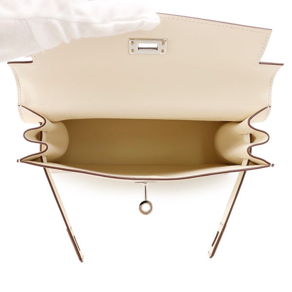 エルメス ショルダーバッグ ケリーダンス2  ナタ/シルバー金具 スイフト B刻印 クラッチバッグ