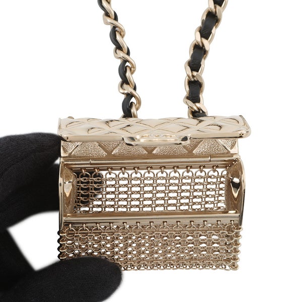 シャネル ネックレス マトラッセ バッグ型 B21 S AB6136 CHANEL チョーカー アクセサリー 黒