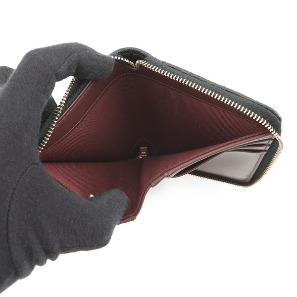 シャネル 二つ折り財布 マトラッセ ココマーク スモールウォレット キャビアスキン AP4652 CHANEL 黒