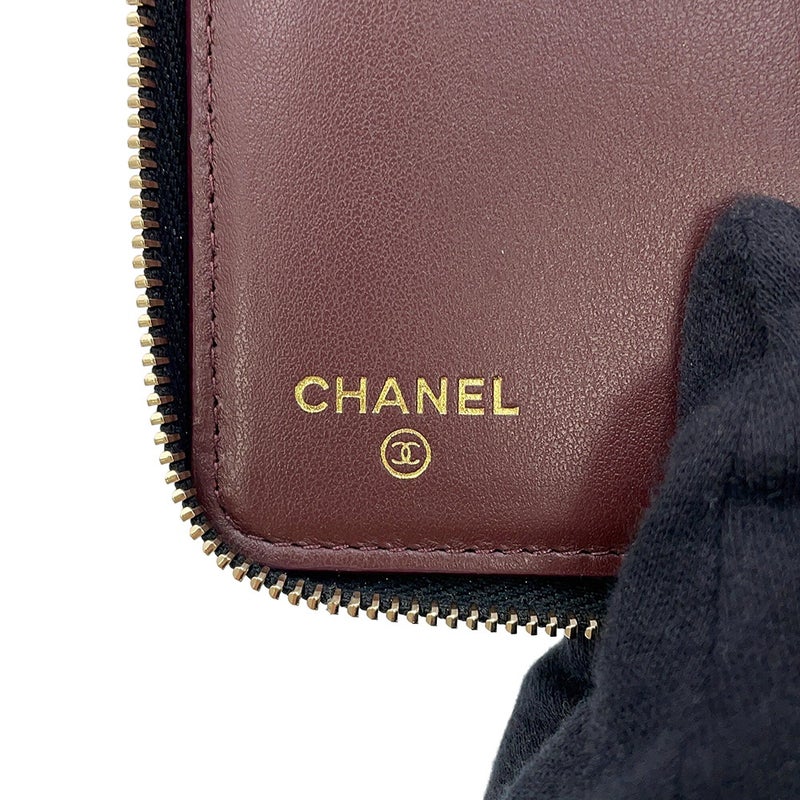 シャネル 二つ折り財布 マトラッセ ココマーク スモールウォレット キャビアスキン AP4652 CHANEL 黒