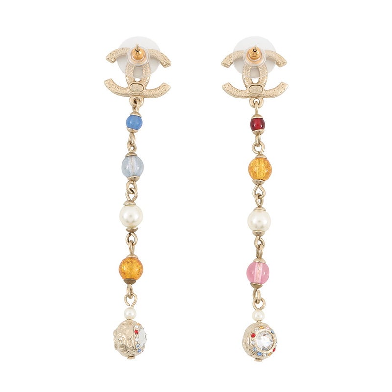 シャネル ピアス ココマーク スイング ラインストーン フェイクパール カラーストーン A20C AB3108 CHANEL アクセサリー