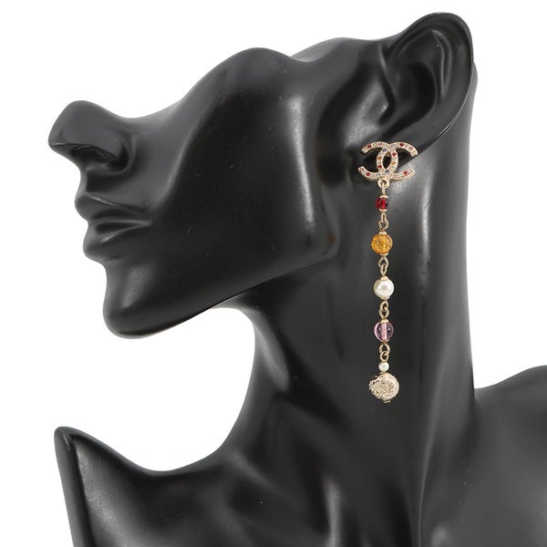 シャネル ピアス ココマーク スイング ラインストーン フェイクパール カラーストーン A20C AB3108 CHANEL アクセサリー