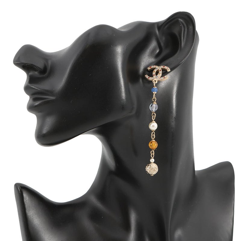 シャネル ピアス ココマーク スイング ラインストーン フェイクパール カラーストーン A20C AB3108 CHANEL アクセサリー