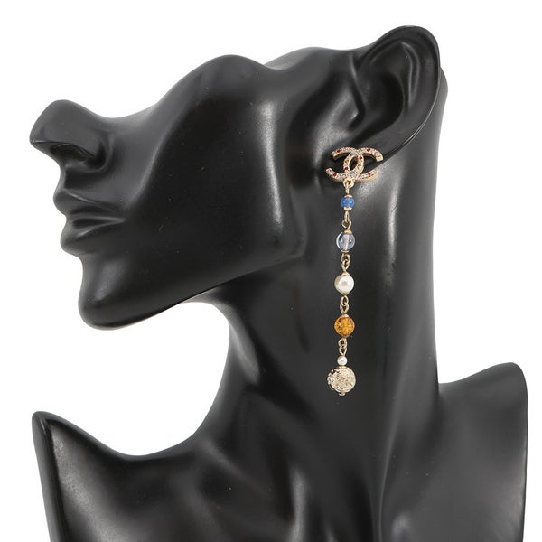 シャネル ピアス ココマーク スイング ラインストーン フェイクパール カラーストーン A20C AB3108 CHANEL アクセサリー
