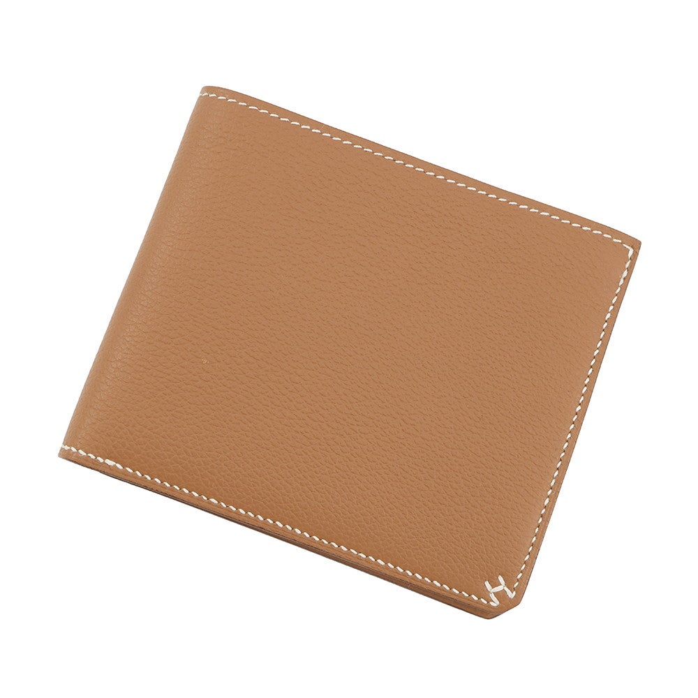 エルメス 二つ折り財布 Hセリエ コンパクト ゴールド/シルバー金具