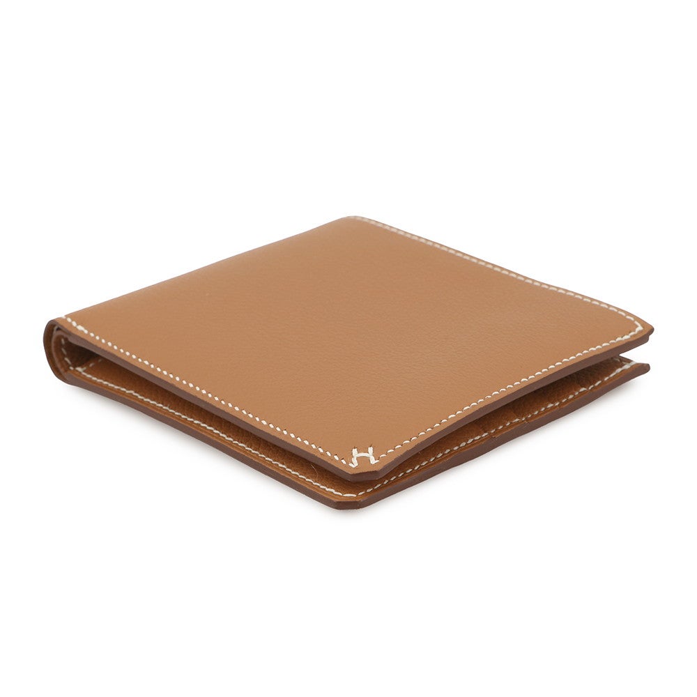 エルメス 二つ折り財布 Hセリエ コンパクト ゴールド/シルバー金具
