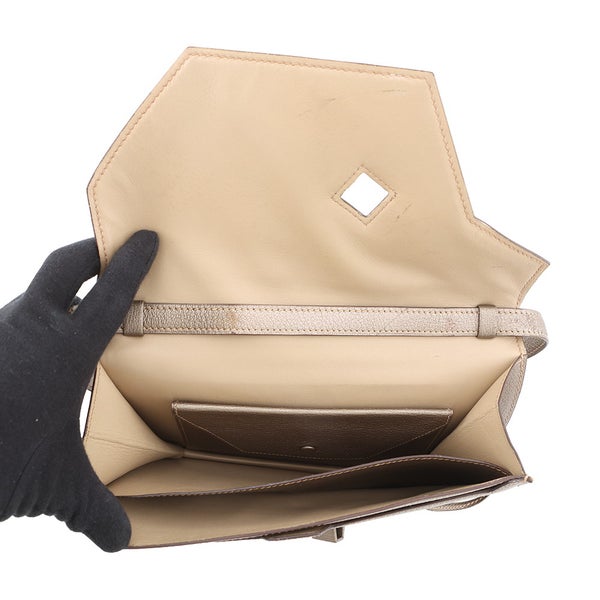 エルメス ショルダーバッグ エンベローブ ゴールド/シルバー金具 シェブルミゾル □I刻印 HERMES バッグ