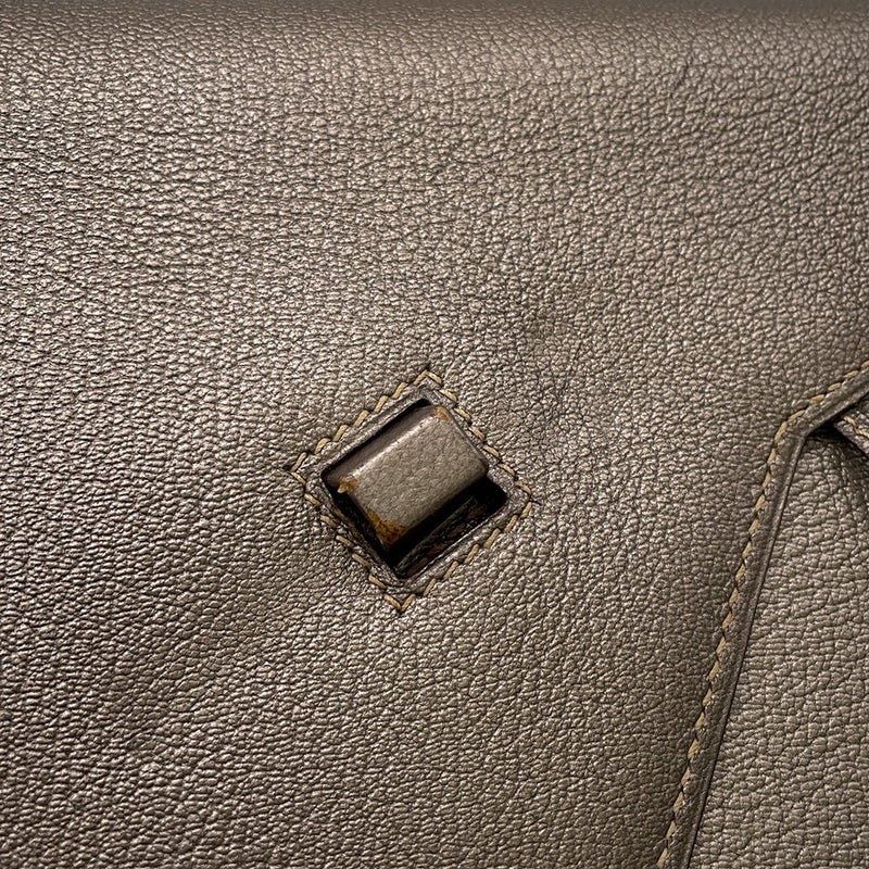 エルメス ショルダーバッグ エンベローブ ゴールド/シルバー金具 シェブルミゾル □I刻印 HERMES バッグ