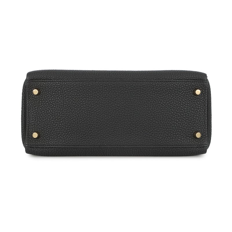 エルメス ハンドバッグ ケリー28 内縫い ブラック/ゴールド金具 トゴ U刻印 ２wayショルダー 黒
