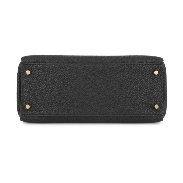 エルメス ハンドバッグ ケリー28 内縫い ブラック/ゴールド金具 トゴ U刻印 ２wayショルダー 黒