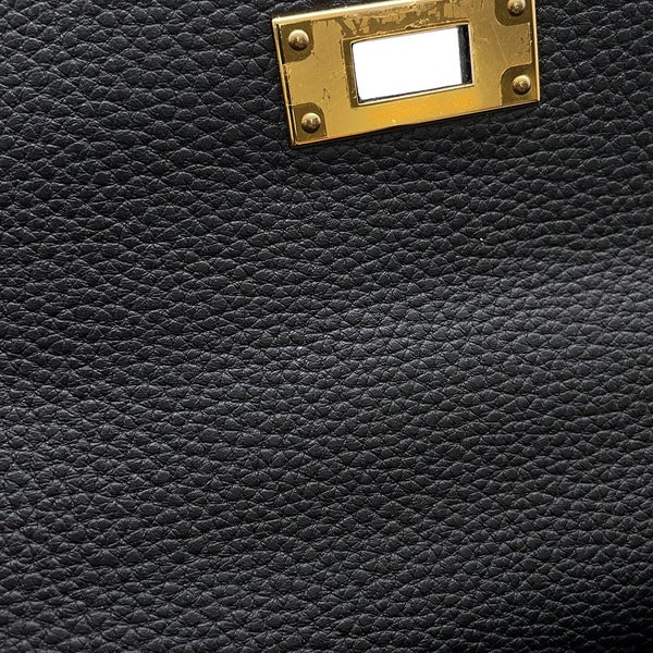 エルメス ハンドバッグ ケリー28 内縫い ブラック/ゴールド金具 トゴ U刻印 ２wayショルダー 黒