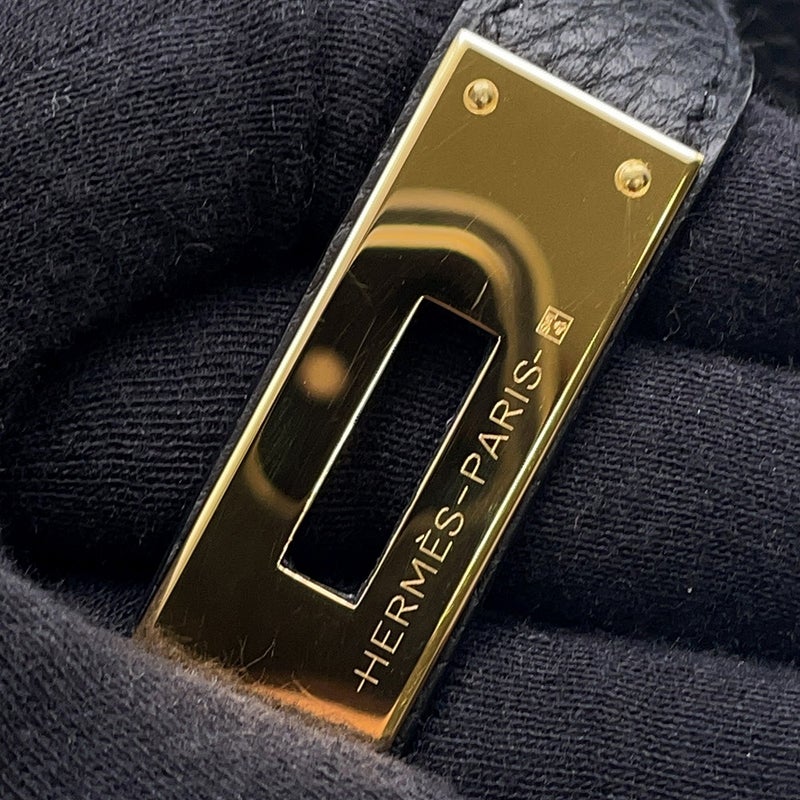 エルメス ハンドバッグ ケリー28 内縫い ブラック/ゴールド金具 トゴ U刻印 ２wayショルダー 黒