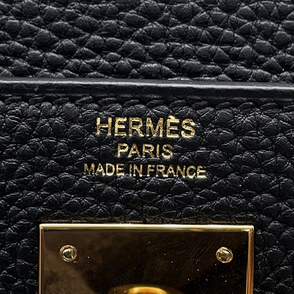 エルメス ハンドバッグ ケリー28 内縫い ブラック/ゴールド金具 トゴ U刻印 ２wayショルダー 黒
