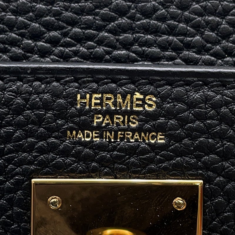 エルメス ハンドバッグ ケリー28 内縫い ブラック/ゴールド金具 トゴ U刻印 ２wayショルダー 黒