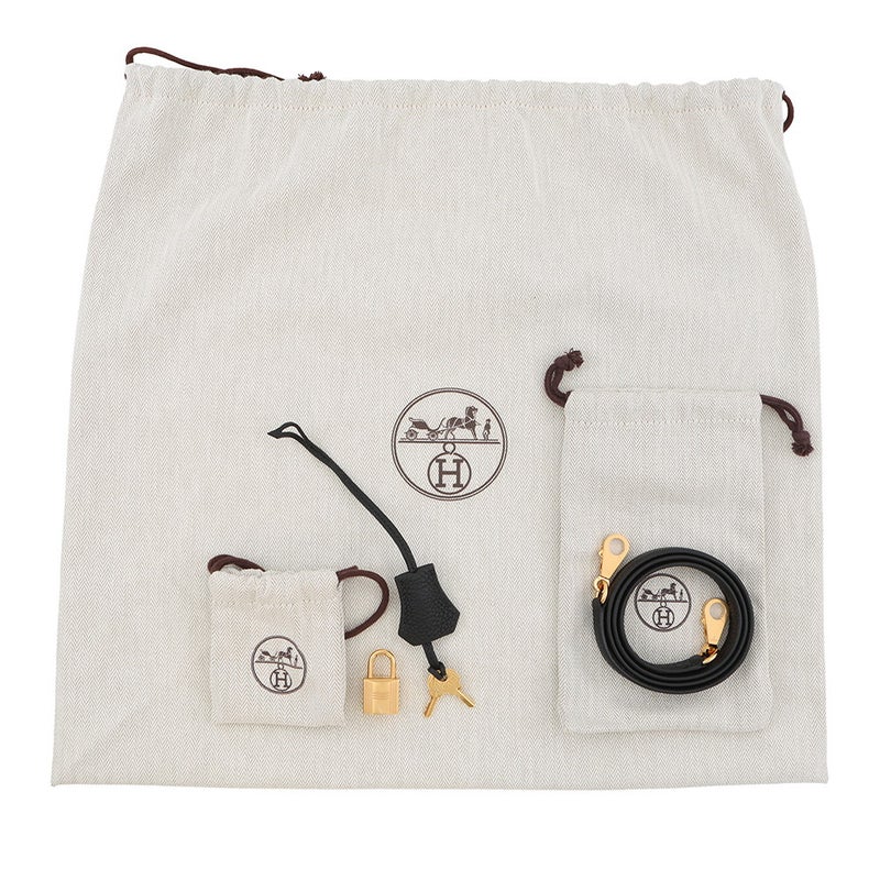 エルメス ハンドバッグ ケリー28 内縫い ブラック/ゴールド金具 トゴ U刻印 ２wayショルダー 黒