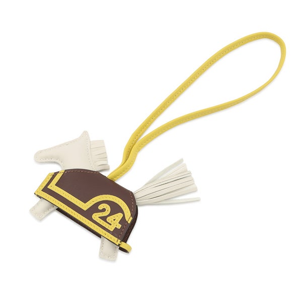 エルメス バッグチャーム ロデオPM ロベオ24 クレ/テール/ジョーヌナプル ラムスキン/スイフト K刻印 HERMES