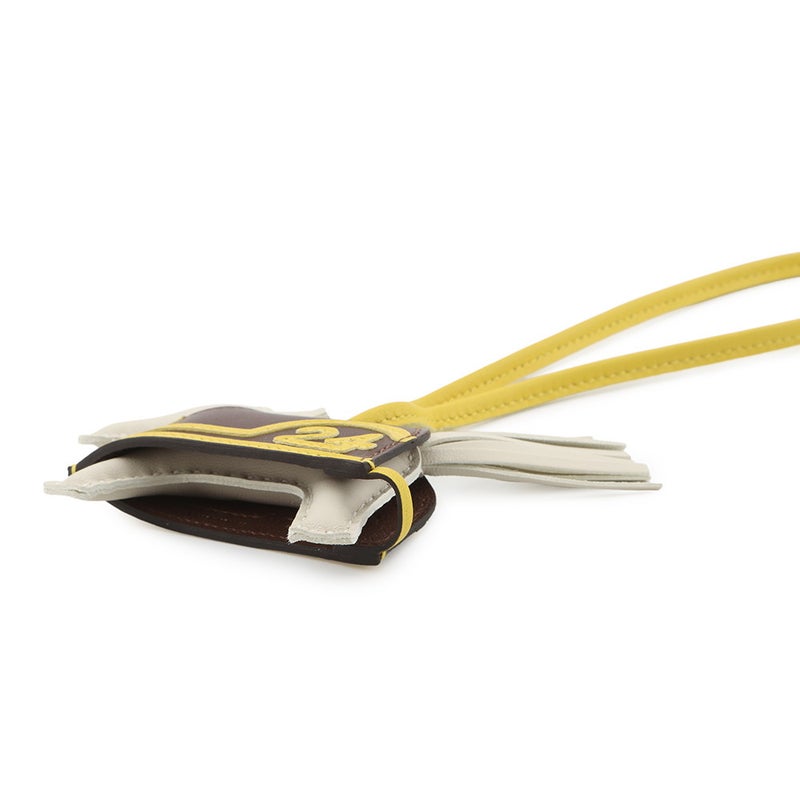 エルメス バッグチャーム ロデオPM ロベオ24 クレ/テール/ジョーヌナプル ラムスキン/スイフト K刻印 HERMES