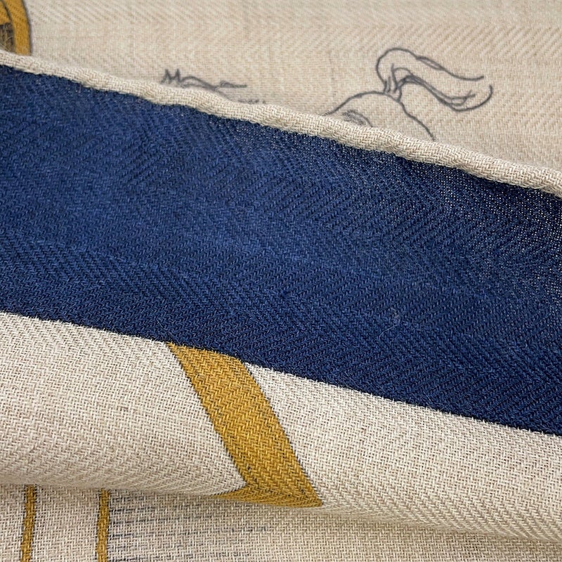 エルメス ストール カレ140 カレジェアン シュヴォー・デシェネ LES CHEVAUX DECHAINES シルク カシミヤ HERMES 2024年春夏