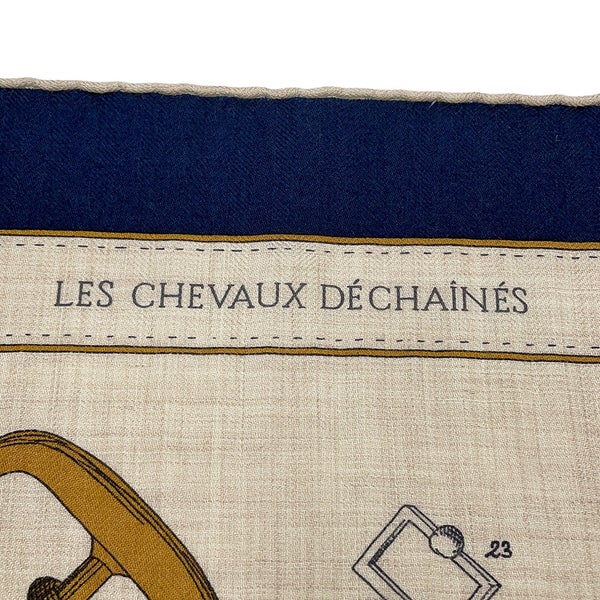 エルメス ストール カレ140 カレジェアン シュヴォー・デシェネ LES CHEVAUX DECHAINES シルク カシミヤ HERMES 2024年春夏