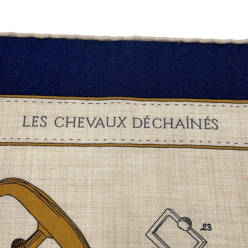 エルメス ストール カレ140 カレジェアン シュヴォー・デシェネ LES CHEVAUX DECHAINES シルク カシミヤ HERMES 2024年春夏