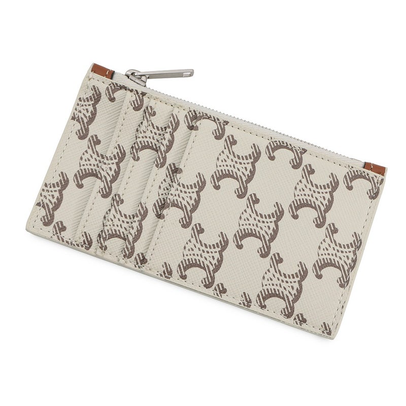 セリーヌ カードケース トリオンフ ジップ付きカードホルダー 10B682EEN CELINE 白