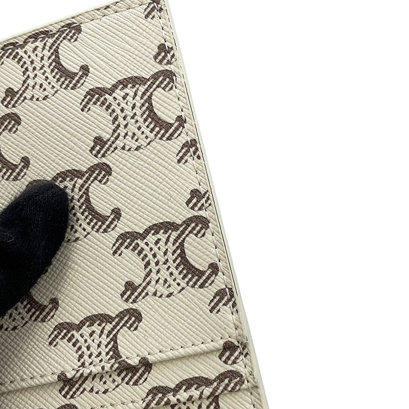 セリーヌ カードケース トリオンフ ジップ付きカードホルダー 10B682EEN CELINE 白