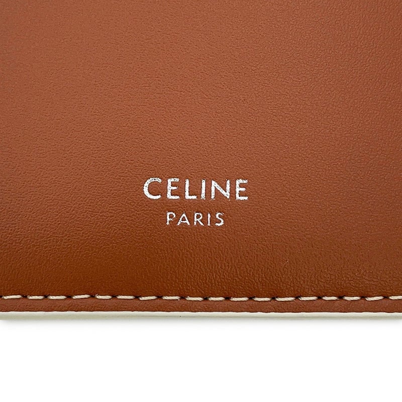 セリーヌ カードケース トリオンフ ジップ付きカードホルダー 10B682EEN CELINE 白