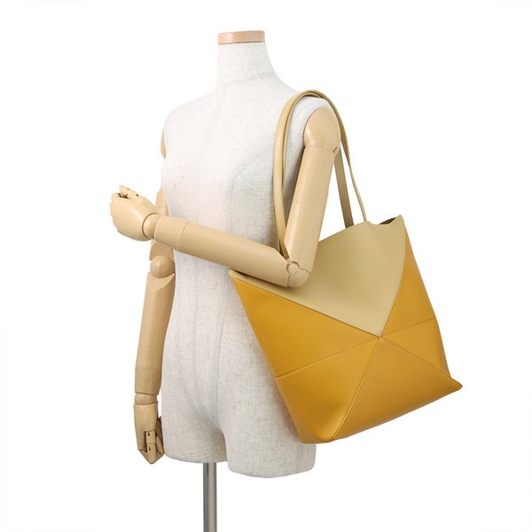 ロエベ トートバッグ パズルフォルドトート ミディアム カーフレザー A779G50X18 LOEWE バイカラー イエロー