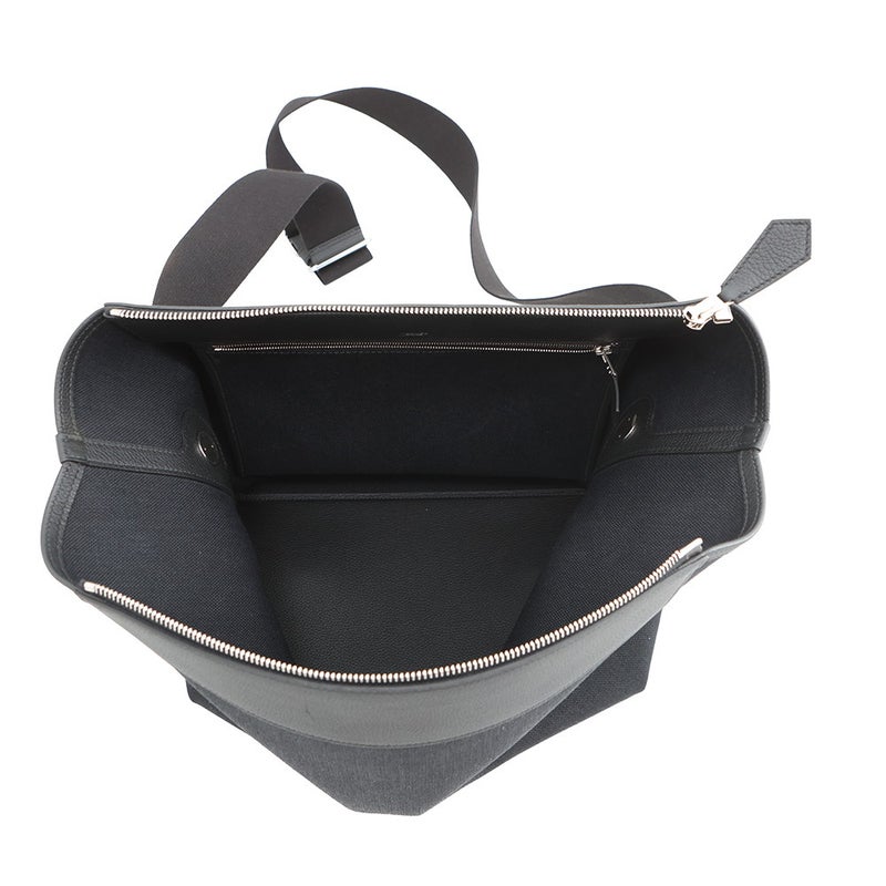 エルメス ショルダーバッグ R.M.S 12H  ブラック/シルバー金具 トワルアッシュ/トリヨン・レガート K刻印 黒