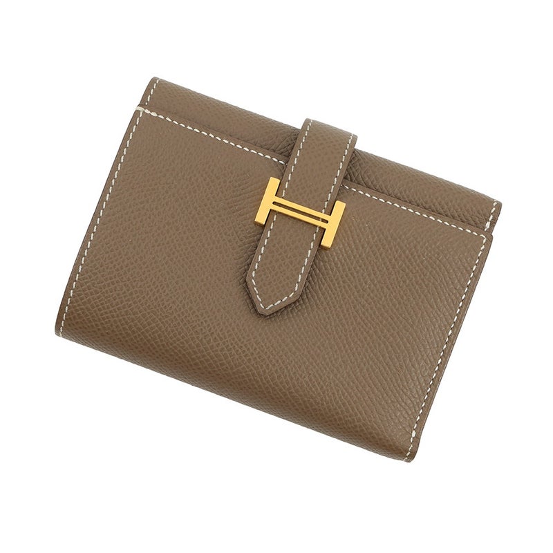 エルメス 三つ折り財布 ベアンコンビネ エトゥープ/ゴールド金具 エプソン B刻印 財布