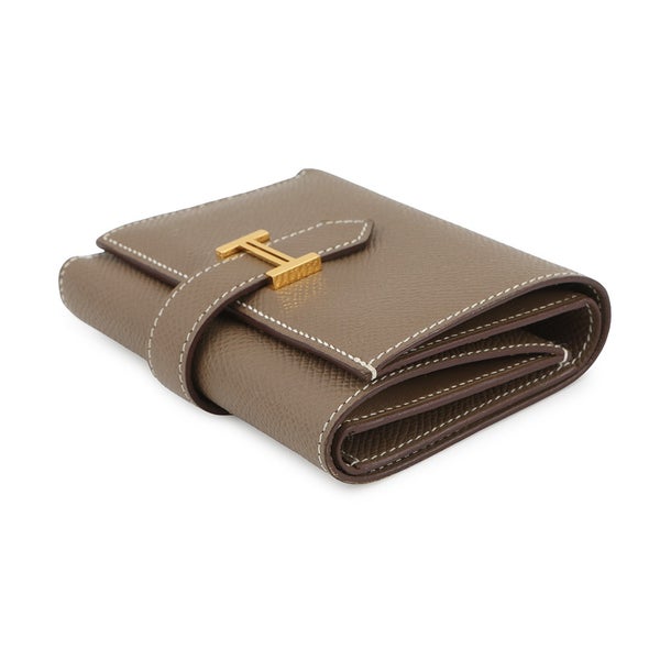 エルメス 三つ折り財布 ベアンコンビネ エトゥープ/ゴールド金具 エプソン B刻印 財布