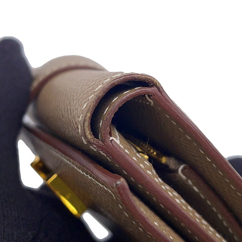 エルメス 三つ折り財布 ベアンコンビネ エトゥープ/ゴールド金具 エプソン B刻印 財布
