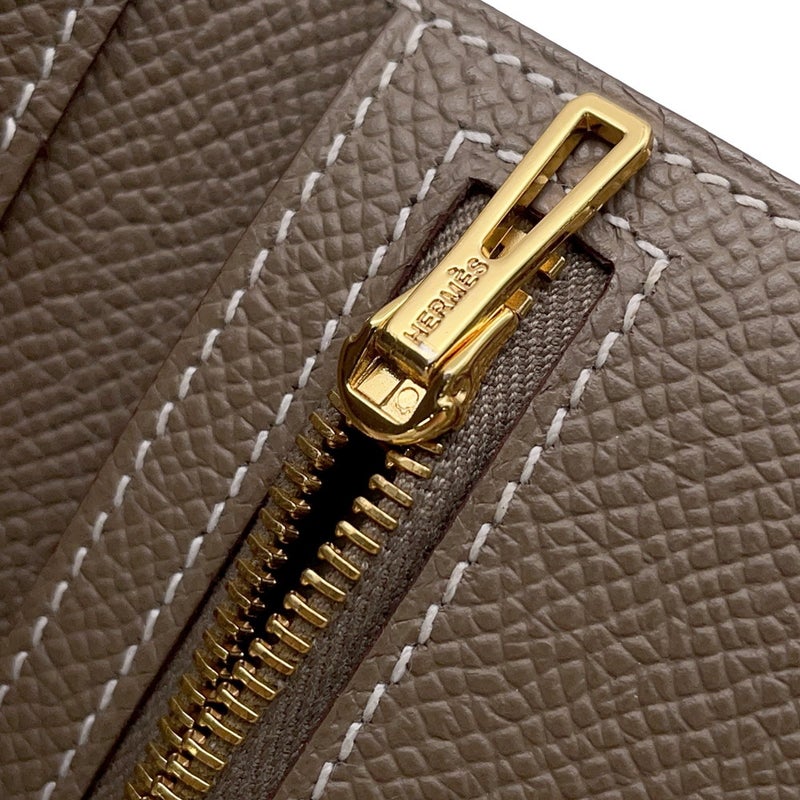 エルメス 三つ折り財布 ベアンコンビネ エトゥープ/ゴールド金具 エプソン B刻印 財布